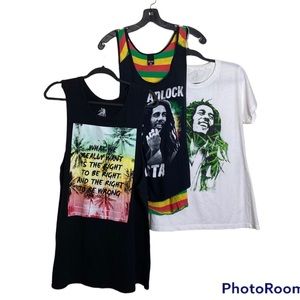 Set of 3 Zion Bob Marley tops XL